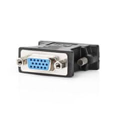 Nedis DVI adapter | DVI-I 24+5-polni moški | VGA ženski 15p | Ponikljano | Naravnost | PVC | Črna | Škatla 