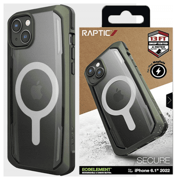 RAPTIC Ovitek Raptic X-Doria Secure za iPhone 14 Plus z oklepom MagSafe, zelen