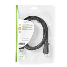 Nedis Displayport kabel | DisplayPort moški | Priključek HDMI | 4K@60Hz | Ponikljano | 2,00 m | Okrogla | PVC | Črna | Plastična vrečka 