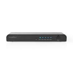 Nedis HDMI stikalo | Vrata s 5 vrati | 5x HDMI vhod | 1x HDMI izhod | 4K@60Hz | 18 Gbps | Daljinski upravljalnik | Kovina | antracit 