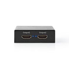 Nedis HDMI razdelilnik | Vrata z 2 vrati | HDMI vhod | 2x HDMI izhod | 4K@60Hz | 18 Gbps | Kovina | antracit 