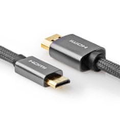 Nedis High Speed HDMI kabel z ethernetom | Priključek HDMI | Mini priključek HDMI | 4K@60Hz | 18 Gbps | 2,00 m | Okrogla | Bombaž | Antracit/siva s kovino | Škatla s pokritim oknom 