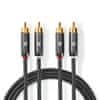 Nedis Stereo avdio kabel | 2x RCA moški | 2x RCA moški | Pozlačeno | 2,00 m | Okrogla | Siva / siva s kovino | Škatla s pokritim oknom 