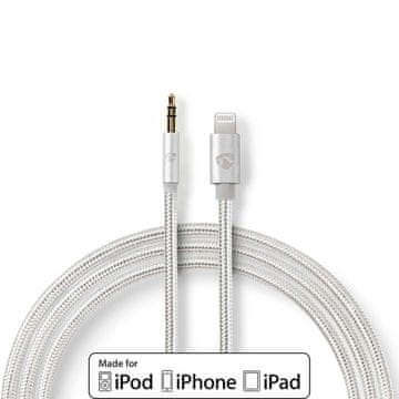 Nedis Adapter Lightning | Apple Lightning, 8-polni | 3,5 mm moški | Pozlačeno | 1,00 m | Okrogla | Najlon