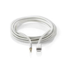 Nedis Adapter Lightning | Apple Lightning, 8-polni | 3,5 mm moški | Pozlačeno | 1,00 m | Okrogla | Najlon 