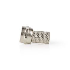 Nedis F-konektor | Naravnost | Moški | Ponikljano | 75 ohmov | Twist-On | Premer vhodnega kabla: 7,4 mm | Cinkova zlitina | Srebro | 25 kosov. | Plastična vrečka 