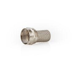 Nedis F-konektor | Naravnost | Moški | Ponikljano | 75 ohmov | Twist-On | Premer vhodnega kabla: 7,5 mm | Cinkova zlitina | Srebro | 25 kosov. | Plastična vrečka 