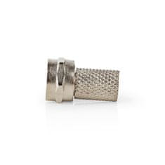 Nedis F-konektor | Naravnost | Moški | Ponikljano | 75 ohmov | Twist-On | Premer vhodnega kabla: 7,5 mm | Cinkova zlitina | Srebro | 25 kosov. | Plastična vrečka 
