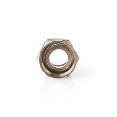 Nedis F-konektor | Naravnost | Moški | Ponikljano | 75 ohmov | Twist-On | Premer vhodnega kabla: 7,5 mm | Cinkova zlitina | Srebro | 25 kosov. | Plastična vrečka 