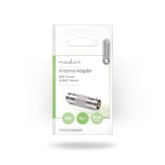 Nedis BNC adapter | BNC ženski | BNC ženski | Ponikljano | 50 ohmov | Naravnost | Kovina | Srebro | 10 kosov | ovojnica 