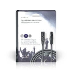 Nedis Adapterski kabel DMX | XLR 3-polni moški | XLR 3-polni ženski | Ponikljano | 20,0 m | Okrogla | PVC | Temno siva | Darilna škatla 