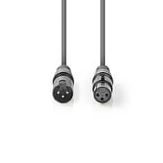 Nedis Adapterski kabel DMX | XLR 3-polni moški | XLR 3-polni ženski | Ponikljano | 5,00 m | Okrogla | PVC | Temno siva | Kartonski tulec 