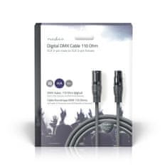 Nedis Adapterski kabel DMX | XLR 3-polni moški | XLR 3-polni ženski | Ponikljano | 10,0 m | Okrogla | PVC | Temno siva | Darilna škatla 