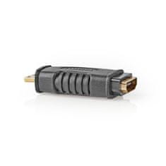 Nedis Adapter HDMI | Mini priključek HDMI | HDMI izhod | Pozlačeno | Naravnost | ABS | Črna | 1 kos | pretisni omot 
