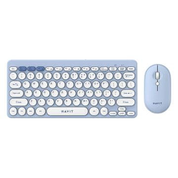Havit Havit KB279GCM 2-v-1 brezžični igralni komplet tipkovnica + miška (modra) (QWERTY)