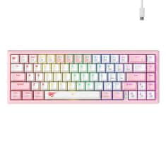 Havit Havit KB874L RGB mehanska igralna tipkovnica (roza in bela) (QWERTY)