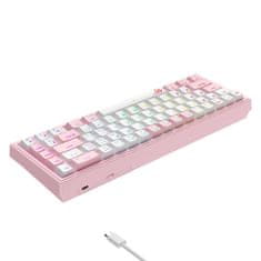 Havit Havit KB874L RGB mehanska igralna tipkovnica (roza in bela) (QWERTY)