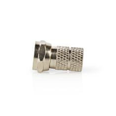 Nedis F-konektor | Naravnost | Moški | Ponikljano | 75 ohmov | Twist-On | Premer vhodnega kabla: 5,5 mm | Cinkova zlitina | Srebro | 5 kosov | Škatla 