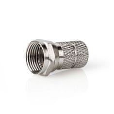 Nedis F-konektor | Naravnost | Moški | Ponikljano | 75 ohmov | Twist-On | Premer vhodnega kabla: 7,0 mm | Cinkova zlitina | Srebro | 5 kosov | Škatla 