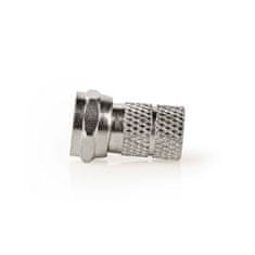 Nedis F-konektor | Naravnost | Moški | Ponikljano | 75 ohmov | Twist-On | Premer vhodnega kabla: 7,0 mm | Cinkova zlitina | Srebro | 5 kosov | Škatla 