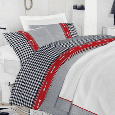 Issimo Ekskluzivna Posteljnina iz bombažnega satena BLUE CHECK 200x220 / 50x70(4)