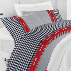 Issimo Ekskluzivna Posteljnina iz bombažnega satena BLUE CHECK 200x220 / 50x70(4)