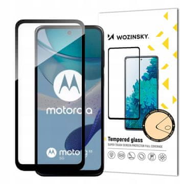 WOZINSKY Full Glue Durable Kaljeno Steklo za Motorola G53 Full Frame Zaščitno Zaslonsko Steklo - Črno
