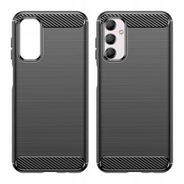 HURTEL Fleksibilen ovitek z vzorcem karbona za Samsung Galaxy M14 - črn