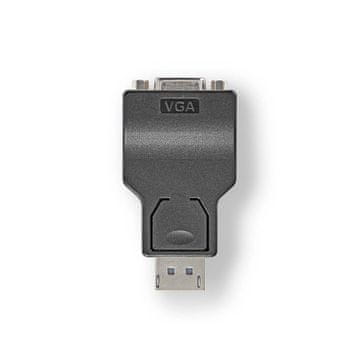 Nedis Adapter DisplayPort | DisplayPort moški | VGA ženski 15p | 1080p | Ponikljano | Naravnost | Okrogla | ABS | ABS | Črna | Škatla