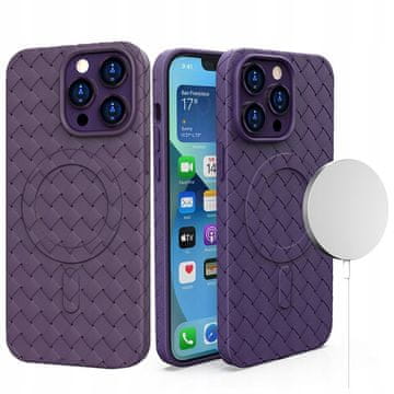 HURTEL Tkani ovitek MagSafe za iPhone 15 Pro - vijoličen