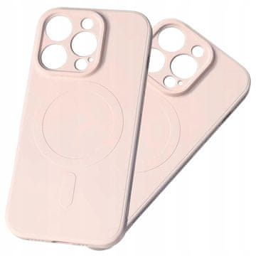 HURTEL Silikonski ovitek za iPhone 15 Plus, združljiv z MagSafe - roza