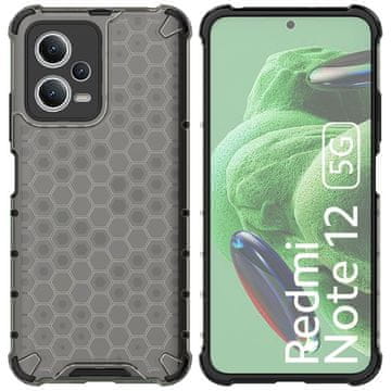 HURTEL Ovitek Honeycaux za Xiaomi Redmi Note 12 5G / Poco X5 5G oklepni hibridni ovitek črne barve