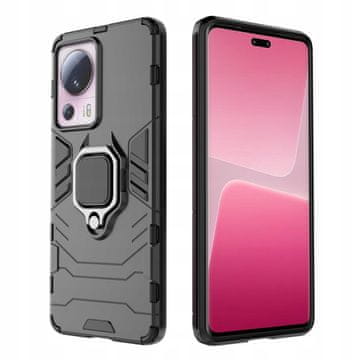 HURTEL Ovitek Ring Armor za Xiaomi 13 Lite, oklepni ovitek, magnetno držalo, obroč, črne barve