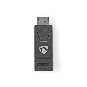 Nedis Adapter Displayport | DisplayPort moški | HDMI ženski | 4K@30Hz | Ponikljano | Naravnost | Okrogla | ABS | ABS | Črna | Škatla