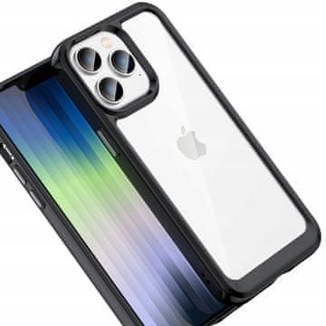 HURTEL Ojačan ovitek s fleksibilnim okvirjem za iPhone 15 Pro Outer Space - črn