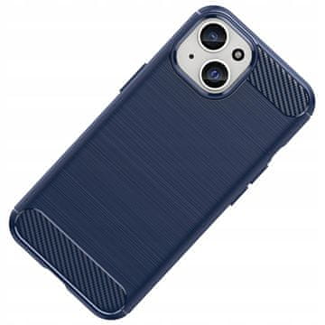 HURTEL Fleksibilen ovitek z vzorcem karbona za iPhone 15 Plus - karbonski ovitek - moder