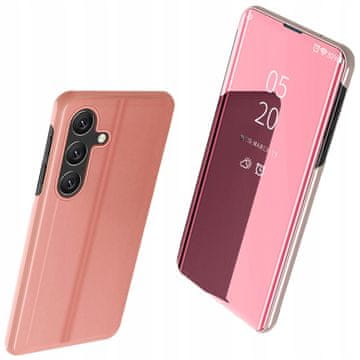 HURTEL Ovitek Clear View za Samsung Galaxy A24 4G z zavihkom, roza
