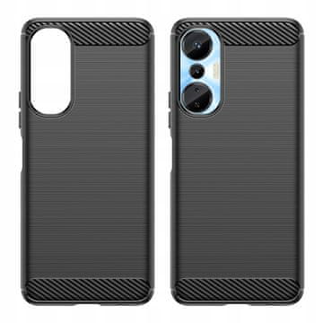 HURTEL Ovitek Carbon Case za Infinix Hot 20S iz fleksibilnega silikona, črne barve