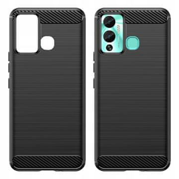 HURTEL Ovitek Carbon Case za Infinix Hot 12 Play NFC / Hot 12 Play, fleksibilen silikonski karbonski ovitek, črne barve