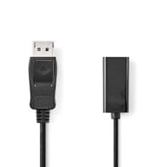 Nedis Displayport kabel | DisplayPort moški | HDMI izhod | 4K@30Hz | Ponikljano | 0,20 m | Okrogla | PVC | Črna | Škatla 