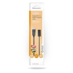 Nedis Displayport kabel | DisplayPort moški | HDMI izhod | 4K@30Hz | Ponikljano | 0,20 m | Okrogla | PVC | Črna | Škatla 