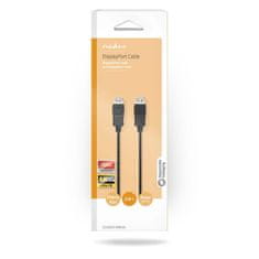 Nedis Displayport kabel | DisplayPort moški | DisplayPort moški | 4K@60Hz | Ponikljano | 2,00 m | Okrogla | PVC | Črna | Škatla 