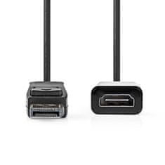 Nedis Displayport kabel | DisplayPort moški | HDMI izhod | 4K@30Hz | Ponikljano | 0,20 m | Okrogla | PVC | Črna | Škatla 