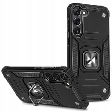 WOZINSKY Ovitek Wozinsky Ring Armor za Samsung Galaxy S23+, oklepni ovitek, magnetno držalo, obroč, črn