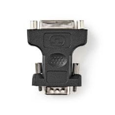 Nedis VGA adapter | VGA moški | DVI-I 24+5-pin ženski | Ponikljano | Naravnost | ABS / kovina | Črna | pretisni omot 