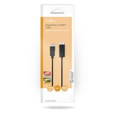 Nedis Displayport kabel | DisplayPort moški | Priključek HDMI | 4K@30Hz | Ponikljano | 2,00 m | Okrogla | PVC | Črna | Škatla 