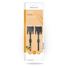 Nedis DVI kabel | DVI-D 24+1-pin moški | DVI-D 24+1-pin moški | 2560x1600 | Ponikljano | 2,00 m | Naravnost | PVC | Črna | Škatla 