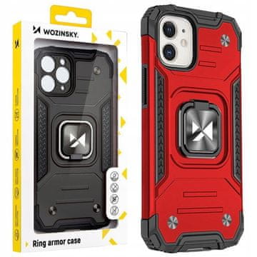 WOZINSKY Wozinsky Ring Armor ovitek za iPhone 14, oklepni ovitek, magnetni nosilec, rdeč