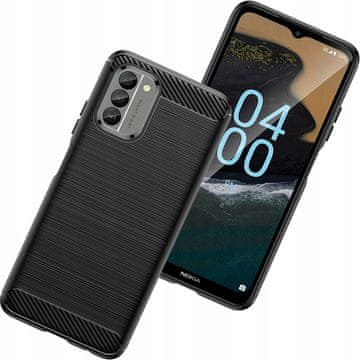 HURTEL Ovitek Carbon za Nokia G400, prožen silikonski karbonski ovitek, črne barve