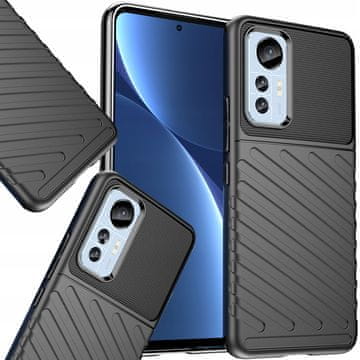 HURTEL Silikonski oklepni ovitek Thunder za Xiaomi 12 Lite, črne barve